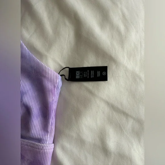 Beach Riot Lavender Tie-Dye Sports Bra & Bike Shorts Set - Picture 3 of 5